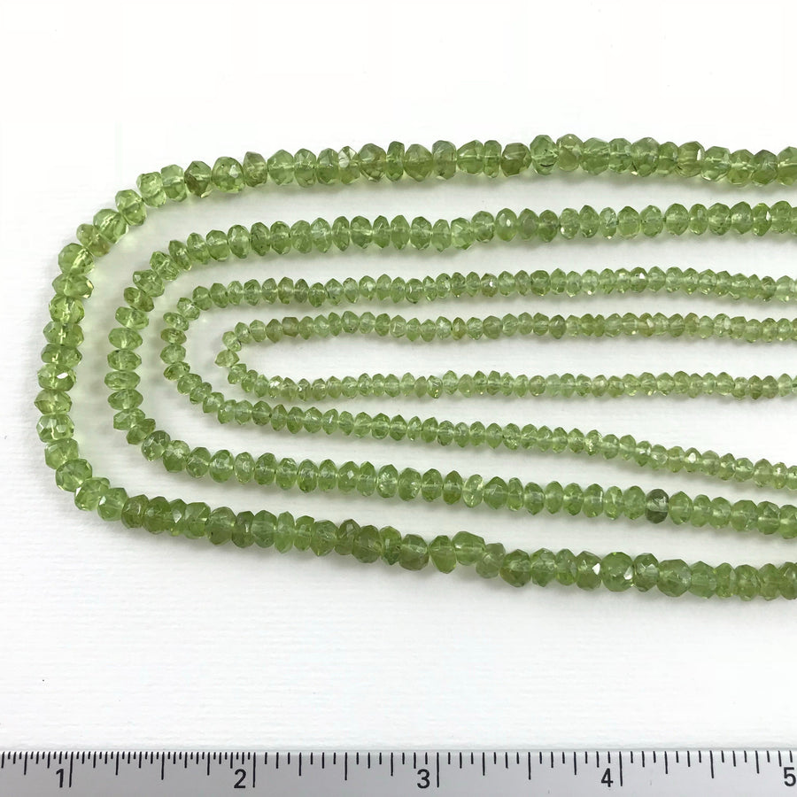 Peridot Faceted Rondelle Bead Strand (PER-G009)