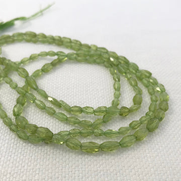 Peridot Faceted Oval Bead Strand (PER-G013)