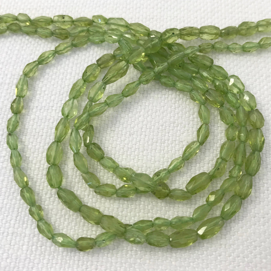 Peridot Faceted Oval Bead Strand (PER-G013)