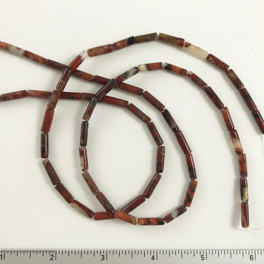 Poppy Jasper Tube Bead Strand (POJ_010)