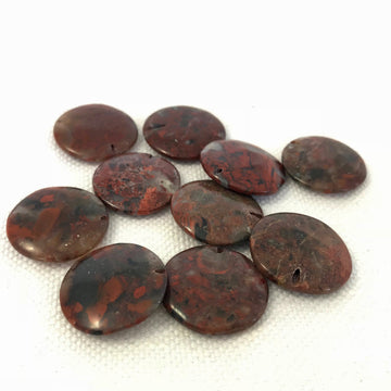 Poppy Jasper Coin Bead (POJ_016)