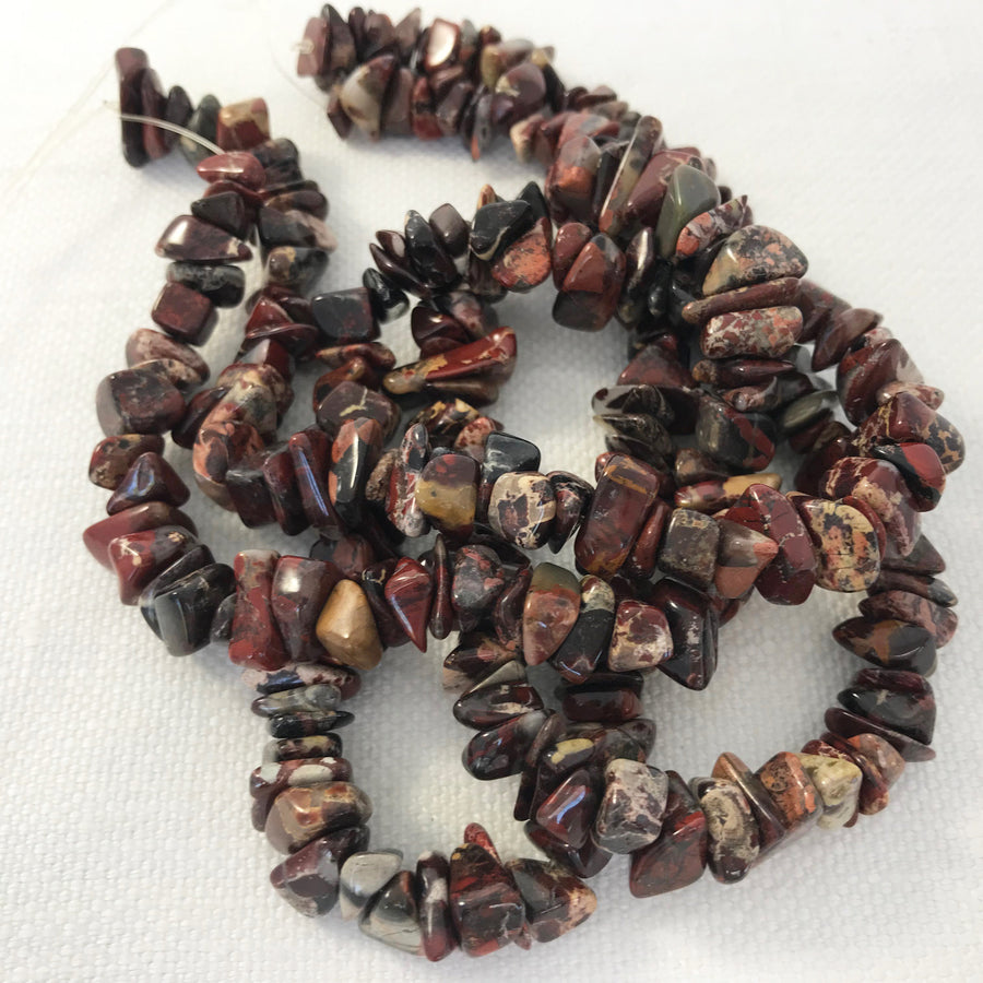 Poppy Jasper Chip Bead Strand (POJ_017)