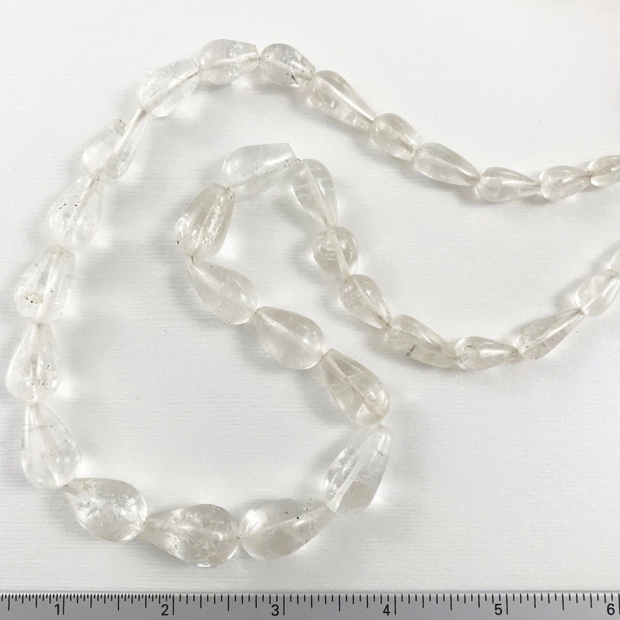 Quartz Tear Graduated Bead Strand (QUA_013)