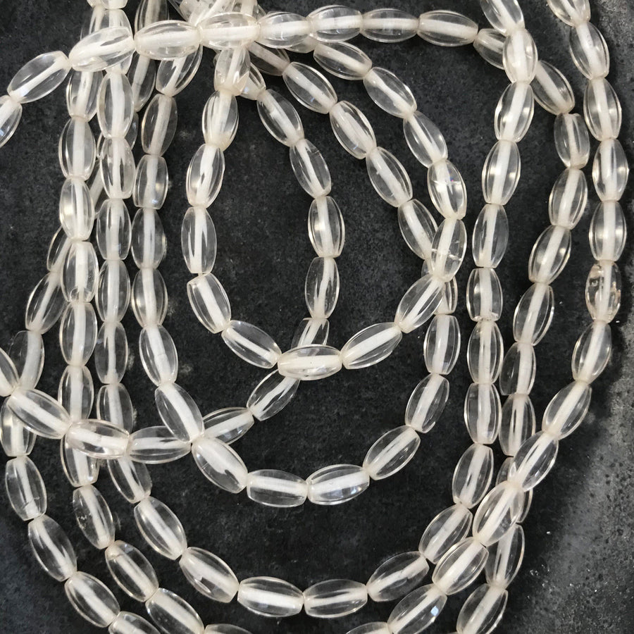 Quartz Faceted Oval Bead Strand (QUA_014)