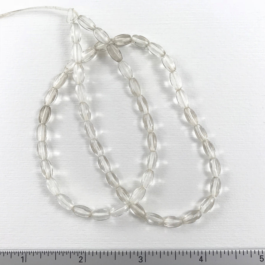 Quartz Faceted Oval Bead Strand (QUA_014)