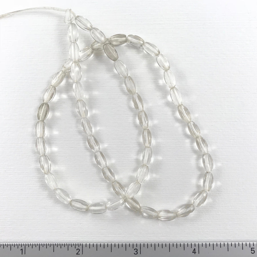 Quartz Flat oval Bead Strand (QUA_015)