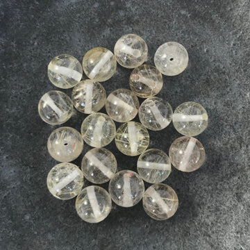 Rutilated Quartz Round Bead (QUA_027)