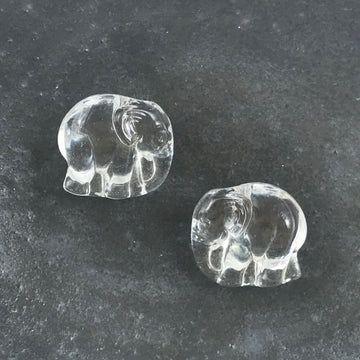 Quartz Carved Elephant Bead (QUA_039)