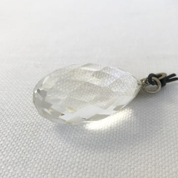 Quartz Faceted Tear Pendant (QUA_047)