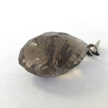 Rutilated Quartz Faceted Tear Pendant (QUA_049)