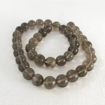 Smokey Quartz Round Bead Strand (QUA_054)