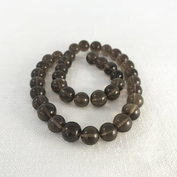 Smokey Quartz Round Bead Strand (QUA_055)