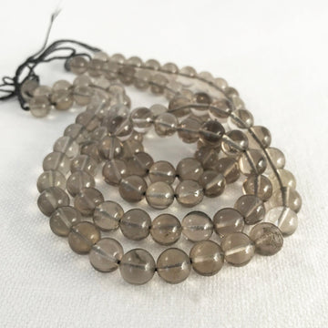 Smokey Quartz Round Bead Strand (QUA_056)