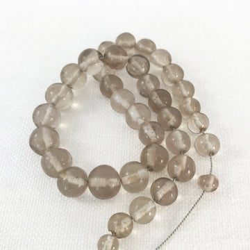 Smokey Quartz Round Bead Strand (QUA_057)