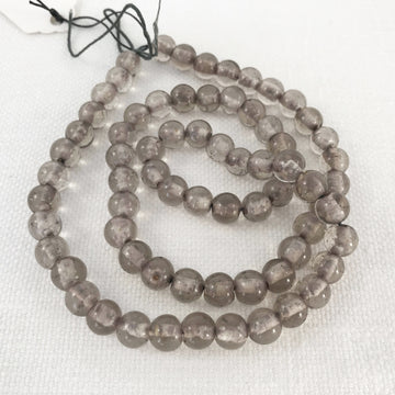 Smokey Quartz Round Bead Strand (QUA_058)