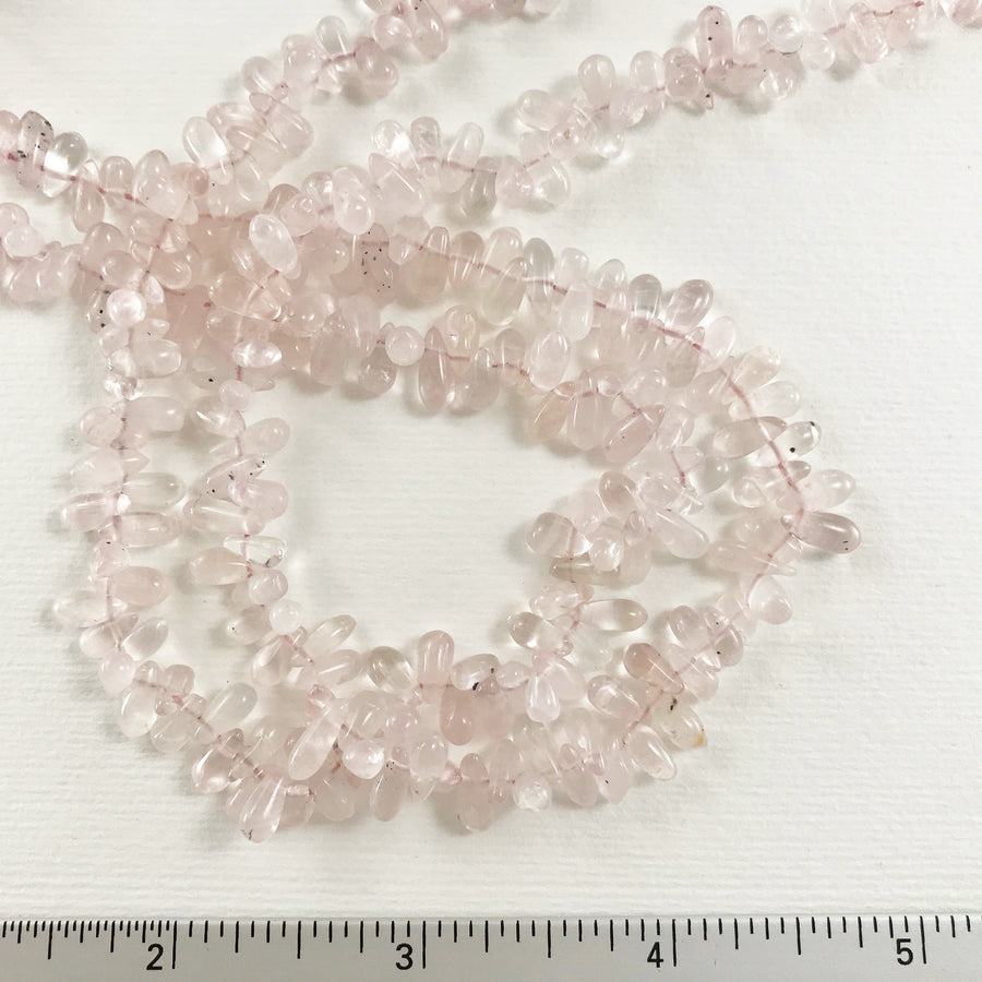 Rose Quartz Briolette Bead Strand (ROQ_004)