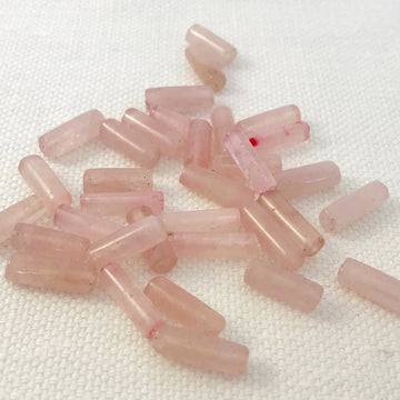 Rose Quartz Tube Bead (ROQ_009)