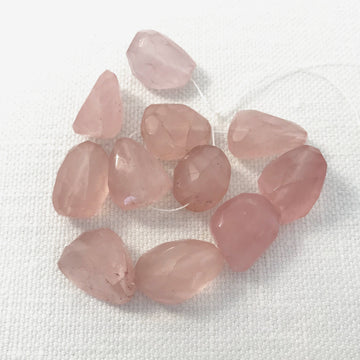 Rose Quartz Faceted Nugget Bead Strand (ROQ_010)