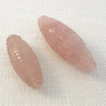 Rose Quartz Carved Oval Bead (ROQ-G012)