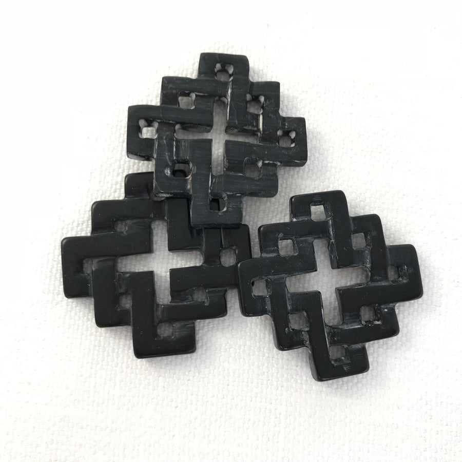 Serpentine Carved Cross Pendant (SER_001)