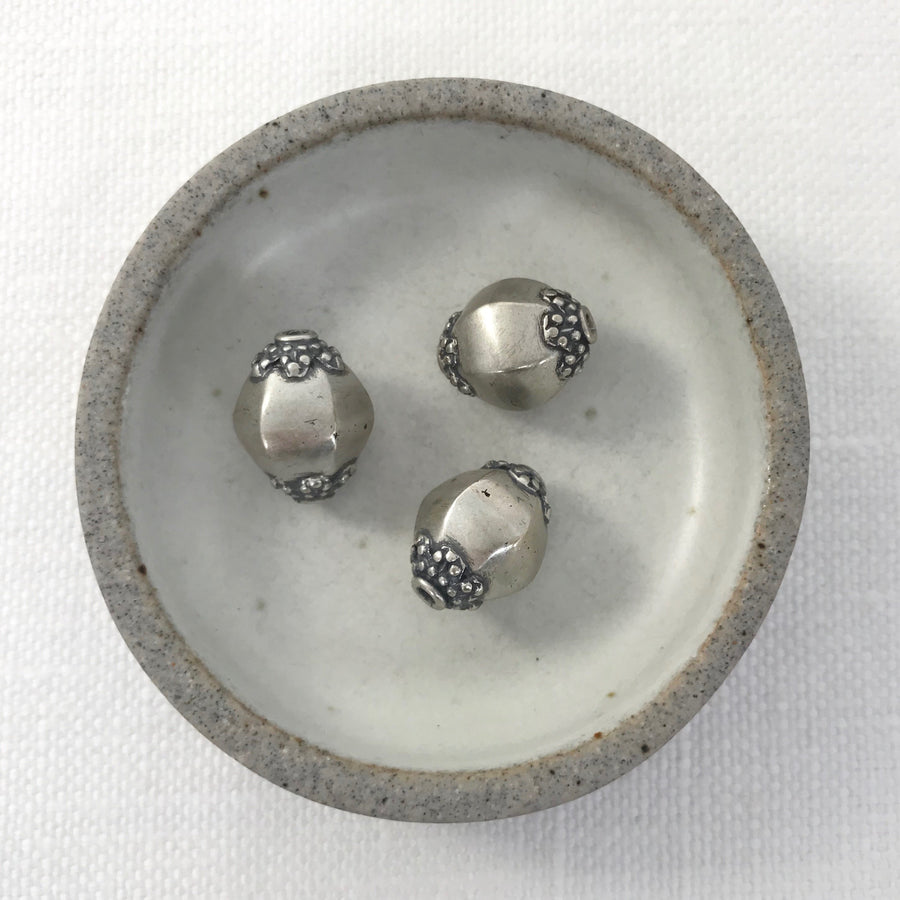 Silver Granulated Oval Bead (SLS_011)