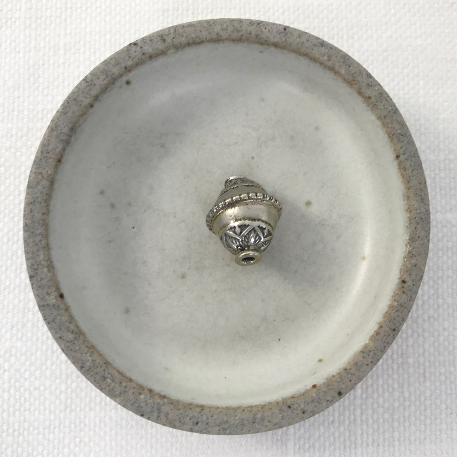 Silver Stamped Bicone Bead (SLS_012)