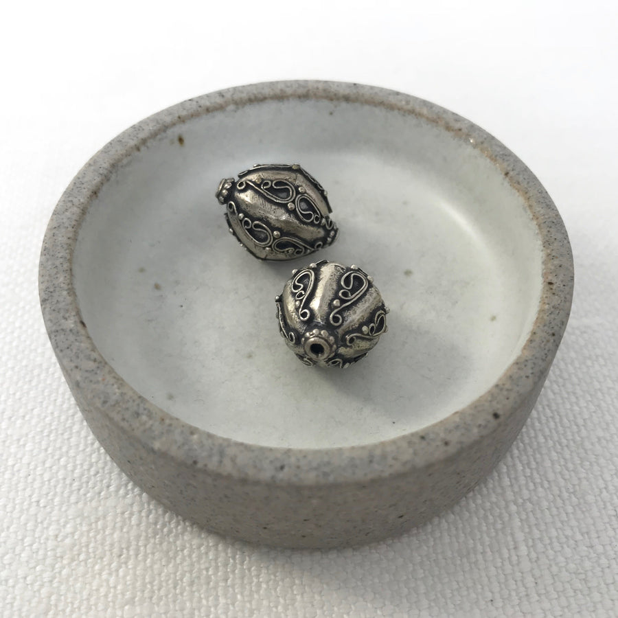 Silver Filigree Oval Bead (SLS_013)