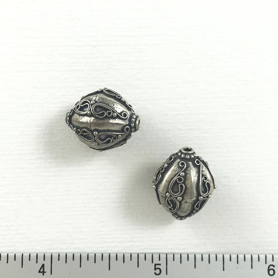 Silver Filigree Oval Bead (SLS_013)