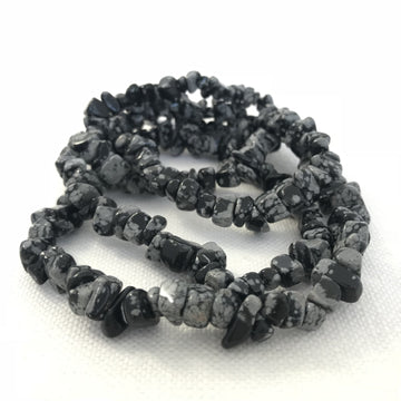 Snowflake Obsidian Chip Bead Strand (SOB_005)