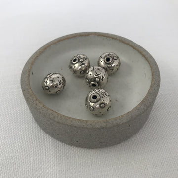 Sterling Silver Stamped Rondelle Bead (STS_036)