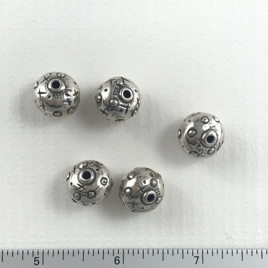 Sterling Silver Stamped Rondelle Bead (STS_036)