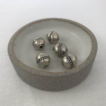 Sterling Silver Stamped Oval Bead (STS_037)