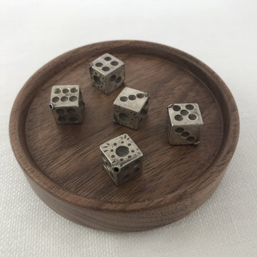 Sterling Silver Stamped Cube Bead (STS_038)