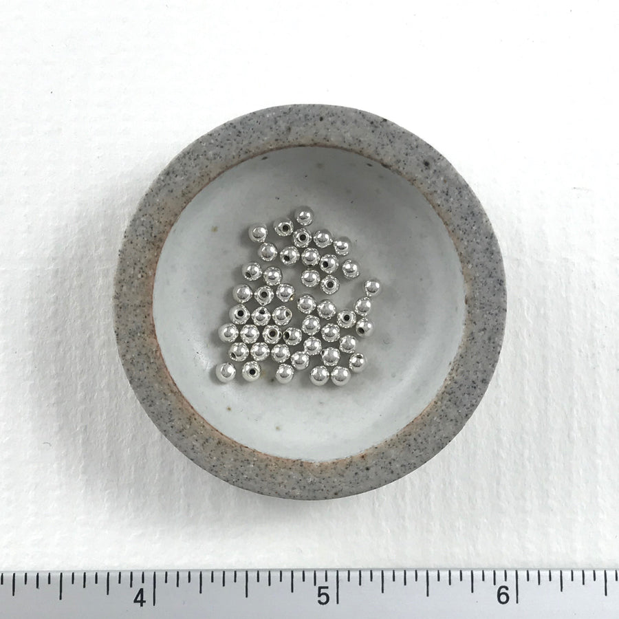 Fine Silver Plain Round Bead (STS_040)