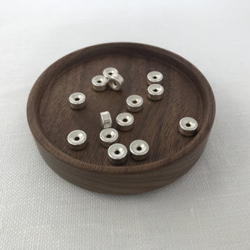 Fine Silver Plain Rondelle Bead (STS_044)