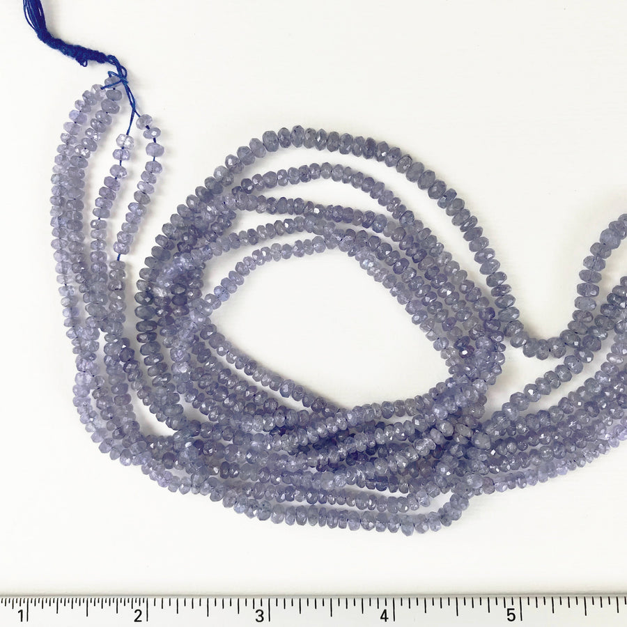Tanzanite Faceted Rondelle Bead Strand (TAN-G002)