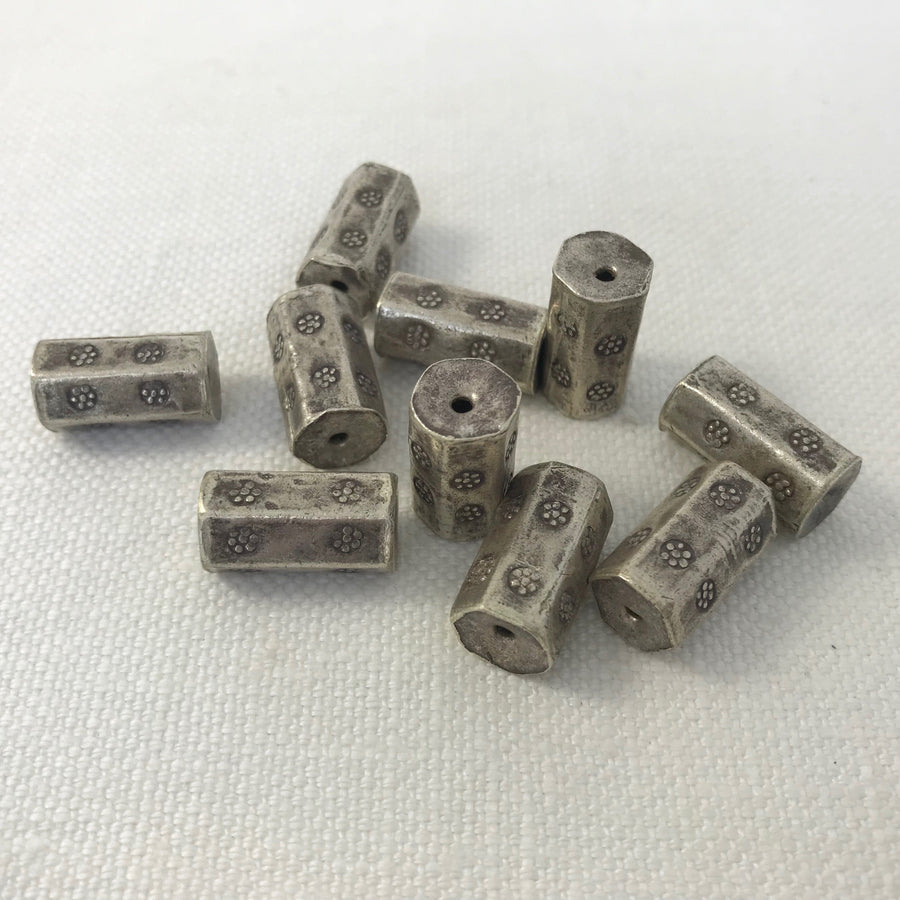 Thai Silver Stamped Tube Bead (THS_001)