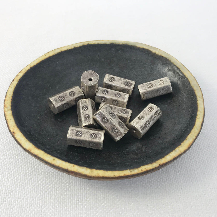 Thai Silver Stamped Tube Bead (THS_001)