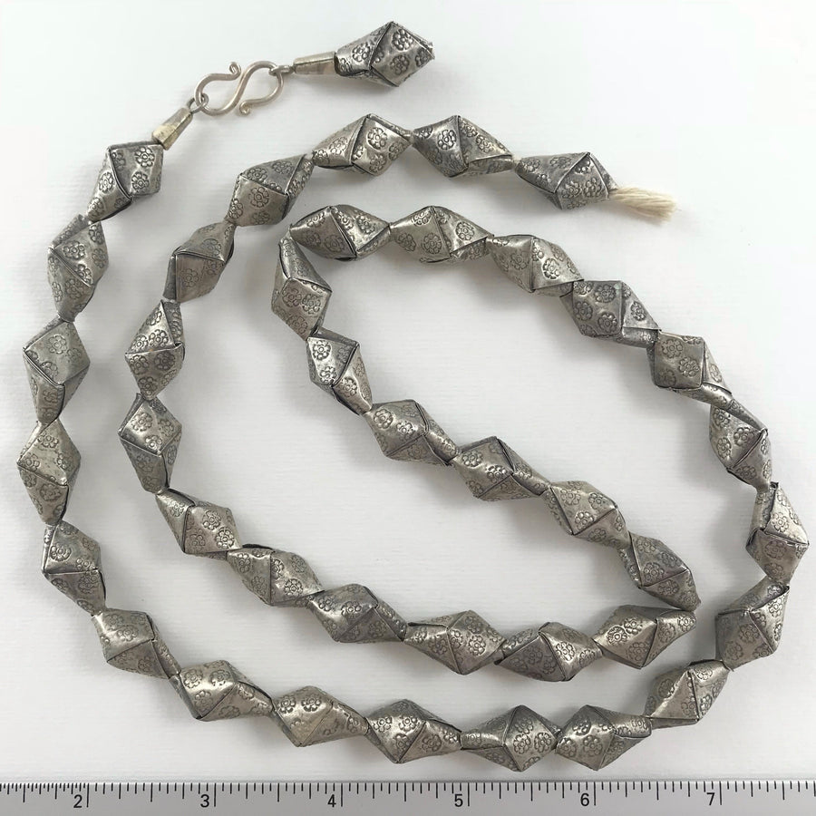 Thai Silver Stamped Tube Necklace (THS_003j)