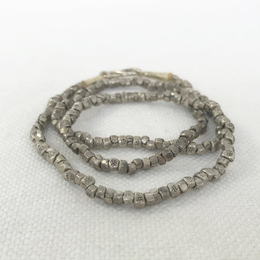 Thai Silver Stamped Tube Necklace (THS_009j)