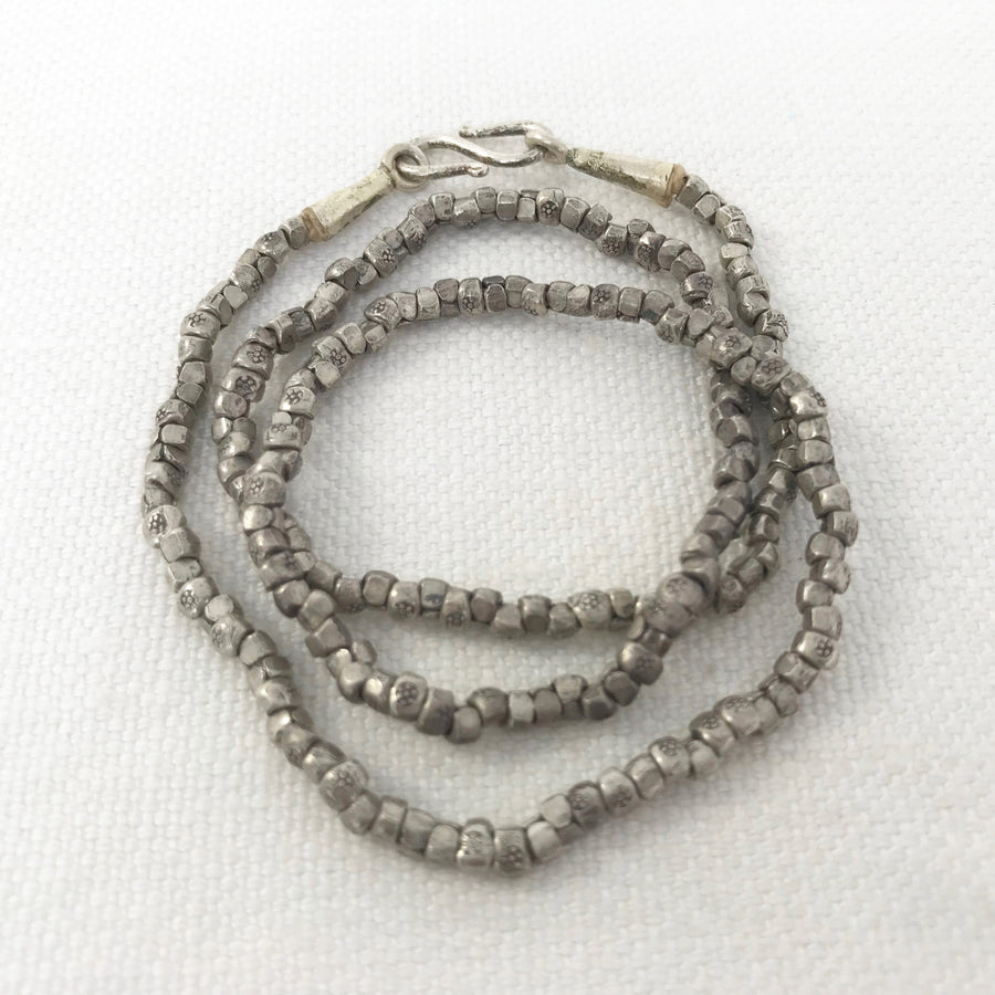 Thai Silver Stamped Tube Necklace (THS_009j)