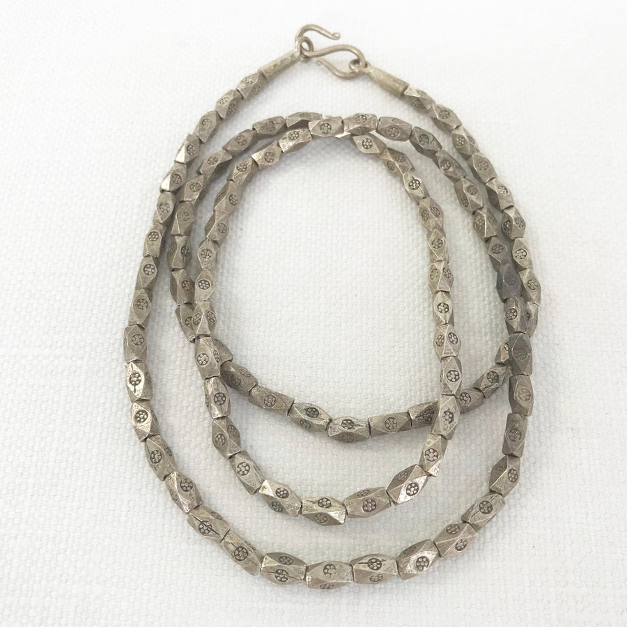 Thai Silver Faceted Oval Necklace (THS_010j)