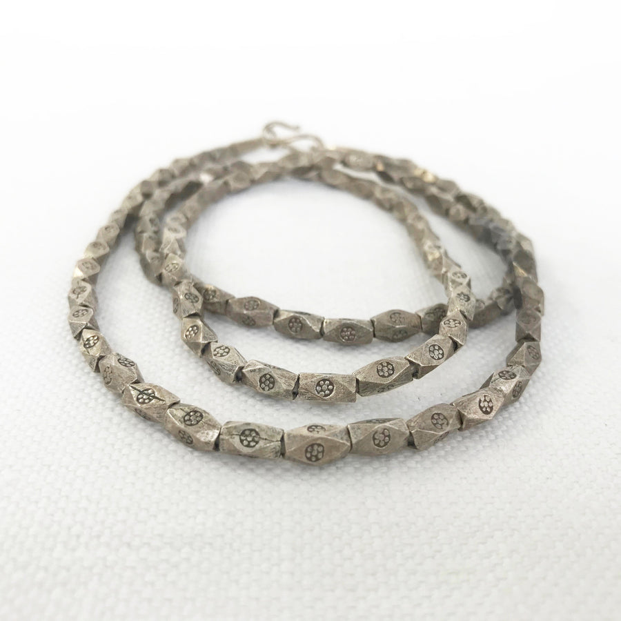 Thai Silver Faceted Oval Necklace (THS_010j)