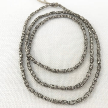 Thai Silver Stamped Barrel Bead (THS_013)