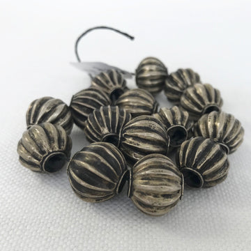 Thai Silver Striated Round Bead (THS_028)
