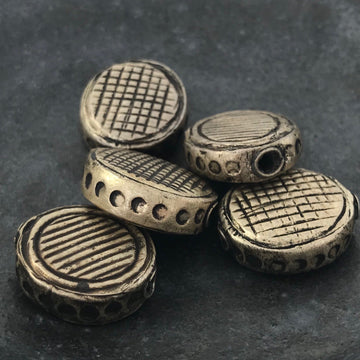 Thai Silver Hammered Flat Oval Bead (THS_030)