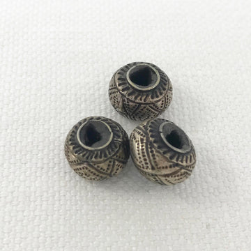 Thai Silver Hammered Rondelle Bead (THS_042)