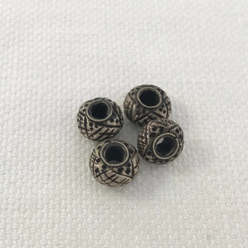 Thai Silver Hammered Rondelle Bead (THS_043)