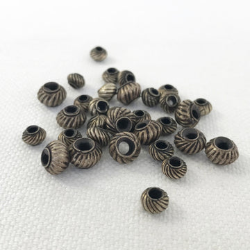 Thai Silver Hammered Rondelle Bead (THS-G045)
