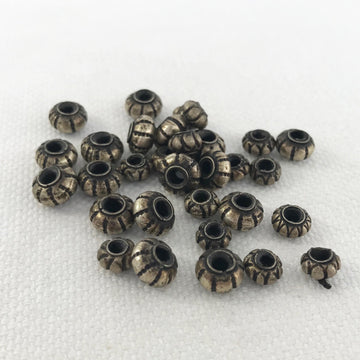 Thai Silver Hammered Rondelle Bead (THS_046)